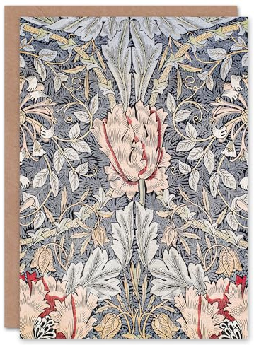 Artery8 William Morris Art Card Honeysuckle Pattern Art Nouveau