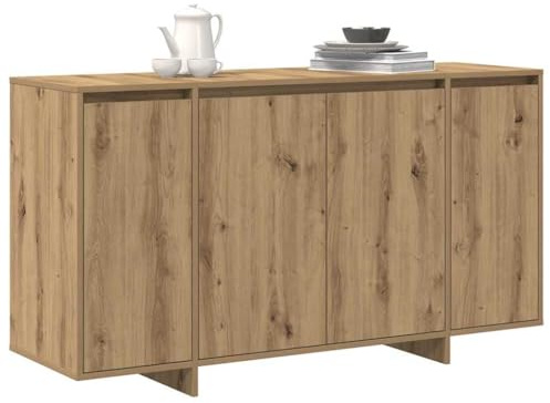 vidaXL Sideboard Artisan oak 135 x 41 x 69 cm Engineered wood, Modern Sideboard, Rectangular Design, Engineered Wood Buffet, Functional and Minimalist Living Room, Storage Solution Unit