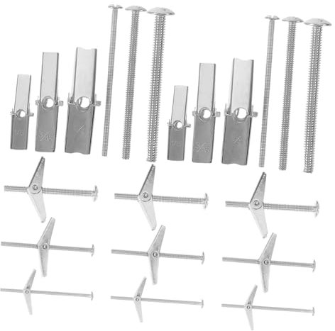 Lurrose 24pezzi Bulloni Espansione Per Cartongesso Kit e Tasselli Per Cartongesso Ad Alette Per Wc Aletta Molla Ad Alette