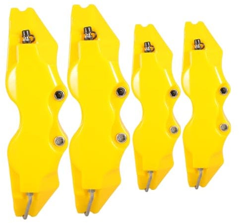 FOYTOKI 3D Style Brake Caliper Covers Set Yellow Caliper Wraps for Front and Rear Brake Protection Compatible Most Cars Sturdy