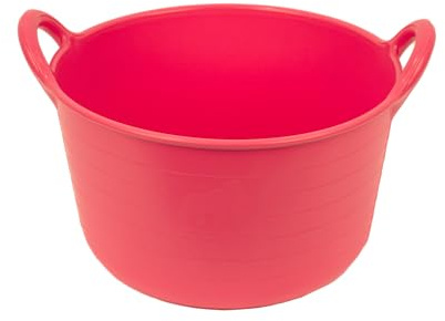 Gorilla Plas 2 Handled Power Tub 30L Flexible 2 Handles Eco Friendly Plastic Tub in Pink Durable Heavy Duty Weather Resistant Lightweight Suitable for Home DIY Builders Gardening or Storage