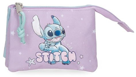 Joumma Disney Lovely Stitch Porte-Monnaie Violet 14 x 10 x 3,5 cm Polyester