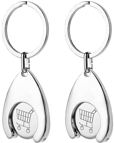 DOKRIN Porte-clés femme 2 porte-clés jetons de caddie, pièces de caddie en métal, porte-clés pièces de caddie, clés de caddie, clés de caddie amovibles