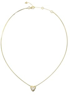 GUESS Halskette Beloved 16-18 Crystal Heart Necklace Yellow Gold goldfarben