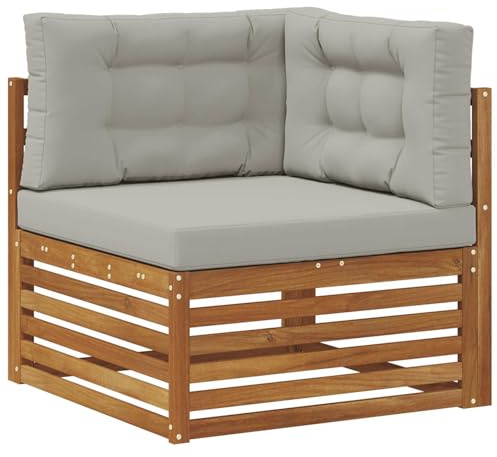 vidaXL Outdoor Ecksofa Massivholz Akazie Natur, Balkonmöbel, modernes Gartenmöbel, elegant im Freien, wetterfest, leicht zu reinigen, Flexibles Design