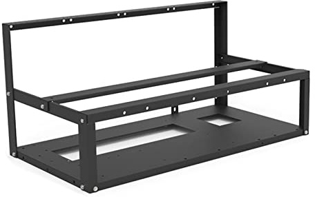 CAZSTYK CPU-Grafikkarten-Offener Mining-Rig-Rahmen für Gehäuse, Kühlkörper-Halterung, Rack für 6, 8 Grafikkarten, 4 x 12 cm Lüfter, GPU-Ständer, Halterung für Bergbau