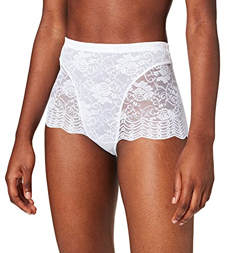Sassa Damen Panties Spitzenpant, Einfarbig, Gr. 42 (Herstellergröße: 80), Weiß (weiß 00100)