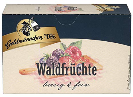 Goldmännchen Tee Waldfrüchte, Früchtetee, Früchtemischung, 20 einzeln versiegelte Teebeute
