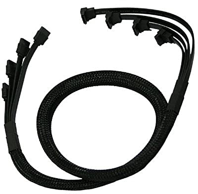 Nanoxia - Câble 4x SATA - Angle Droit - 850mm - Gaine noire