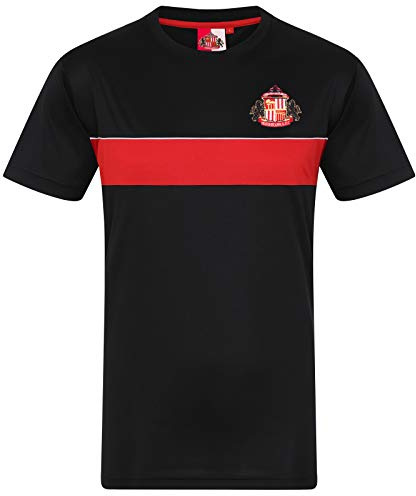 Sunderland AFC Official Football Gift Mens Poly T-Shirt Black Med