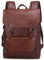 DokinReich Retro PU Leder Vintage Rucksack Wanderrucksack Hiking Backpack Damen Herren Schultertasche PU Rucksack für Camping, L, Kaffee