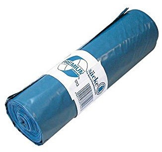 Abfallbeutel, Müllsäcke, Mülltüten, Hochdruck-PE, blau, 120 L, 0.10mm, 10x 20 St