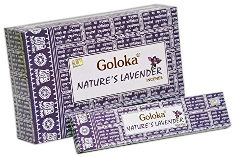 GOLOKA Nature's Lavender Räucherstäbchen, Lavendel, 12 x 15 g = 180 g