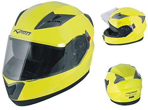 A-Pro Integralhelm Motorradhelm Rollerhelm Sonnenblende Gelb S