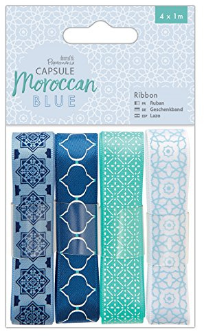 Papermania Capsule Ribbon, Fabric, Blue, 14 x 8.5 x 0.5 cm
