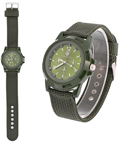 Elektronische Digital Armbanduhr Mann Uhr Mann-dauerhafte Nylonband Sport kühle Mode Armbanduhren(Army Green)