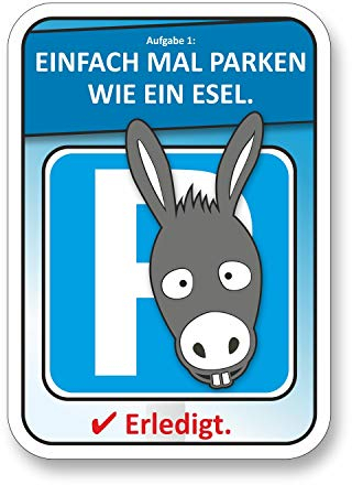 Parken wie ein Esel Auto-Scheiben-Aufkleber I kfz502 I 50