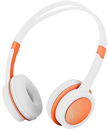 Kinderkopfhörer, 85 dB Lautstärkebegrenzung Gehörschutz versellbar On-Ear Kopfhörer mit Kabel für für Computer, Tablets, Smartphones(Orange)