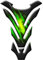 PARASERBATOIO ADESIVO RESINATO 3D CARBON SCRATCH COMPATIBILE PER MOTO HONDA KAWASAKI APRILIA DUCATI CAGIVA YAMAHA PE(N)(Green)