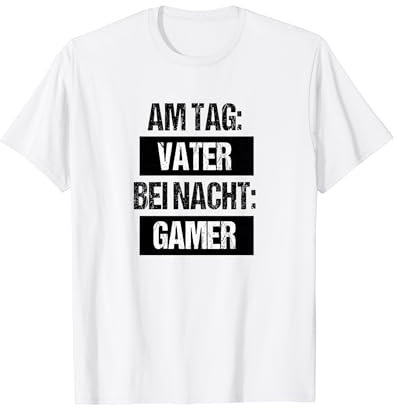 Tag Vater Nacht Gamer Zocker Vatertag Geschenk Shirt Lustig T-Shirt