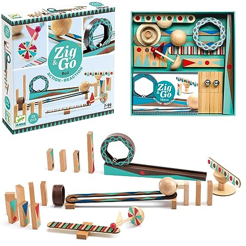 DJECO Construction Zig & Go-28 pcs (35640), Multicolor (1)