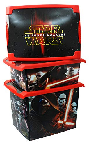 Star Wars: The Force Awakens Stackable Decorative Storage Box Set - Set of 3 Boxes - Set Consists of a 20.5L Box and 2 x 10L Box