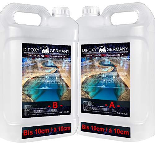 6,6kg DIPOXY-2K-700PRO Epoxidharz mit Härter 2K bis 10cm! EP Laminierharz Profi Qualität Glasklar Gießharz Epoxy UV Stab. Holz Tisch Boden Aquarium Terra Formenbau GFK