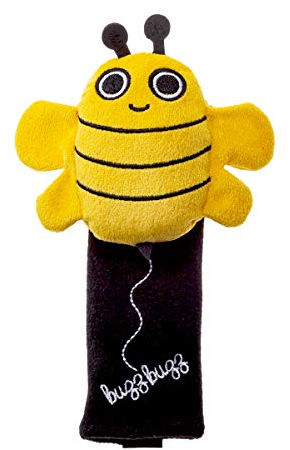 Milk&Moo Buzzy Bee Auto Gurtpolster für Kinder, Schulterpolster für Kindersitz, Auto Sicherheitsgurt Zubehör für Kinder in Tierform, 19x6,5 cm, Anti Reibung Gürtelkissen, gelb, ab +0 Monaten