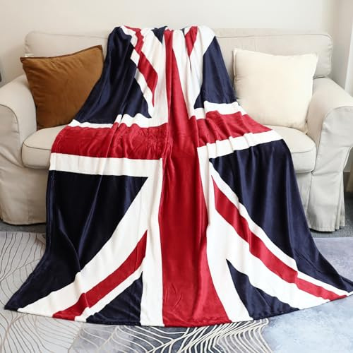 Sviuse Baby Blanket Kids Cartoon Plush Soft Warm Print Blanket 59” x 79” Blanket for Bed Couch Chair Fall Winter Spring Living Room (59x79 Inch, British Flag)