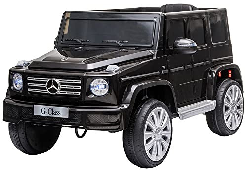 HOMCOM Mercedes Benz G500 Licensed 12V Kids Electric Ride On Car Toy with Parental Remote Control Battery-powered 2 Motors Music Lights MP3 for 3-8 Years Old Black
