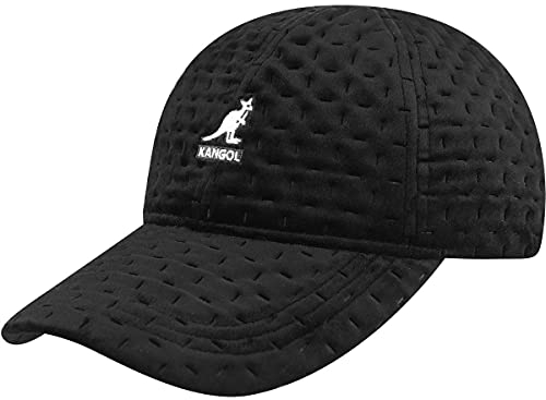 Kangol Dash Quilted Long Bill Cap Basecap Baseballcap Curved Brim Damen/Herren - mit Schirm Winter Herbst-Winter - One Size schwarz
