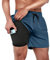 ineepor Maillot de Bain Homme 2 in 1 Tight Liner Short de Bain Homme Zip Pocket Maillot de Bain Short de Surf Short de Plage Short de Boxe Séchage Rapide,Copenblue,XXL