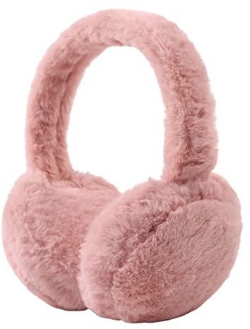 XIAOHAWANG Mädchen Winter Ohrenschützer Jungen Warme Langer Plüsch Ohrenwärmer Kältedicht Faltbare Kinder Damen (Dunkel rosa)