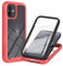 iPhone 12 Mini Case with Built-in Screen Protector, 360 Full Body Protective Cover Heavy Duty Anti-Scratch Shockproof Slim Silicone Bumper Clear Phone Case for iPhone 12 Mini 5.4, Red