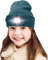 ATNKE Kids LED beleuchtete Mütze mit Licht, USB Wiederaufladbare 4 LED Scheinwerfer wasserdichte Winterwärmer Strick Nachthüte mit leichten Jungen Mädchen/Olive Green