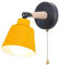 iDEGU Wandleuchte Innen Retro Wandlampe aus Holz und Metall mit Schalter Verstellbar Wandspot Moderne Wandleuchte für Schlafzimmer Flur Eingang Wohnzimmer (Matt Gelb)
