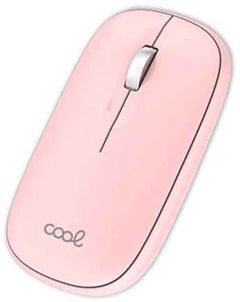 Ratón Inalámbrico Cool Slim Silencioso 2 en 1 (Bluetooth + Adap. USB) Rosa