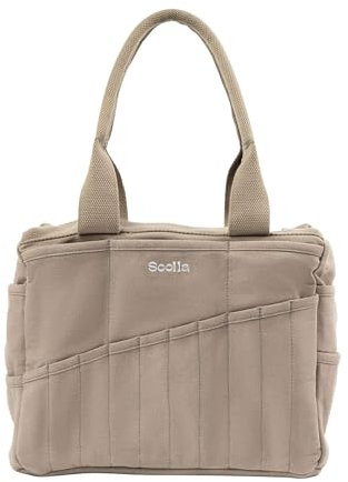 Soolla Studio Bag: Pottery Tool Bag & Craft Storage, Art Supply Organizer, Washable Tote, Knitting Yarn, Crochet Projects, 30 Pockets, 20+ Canvas Colors, Gift for Artists & Teachers (Graphite)