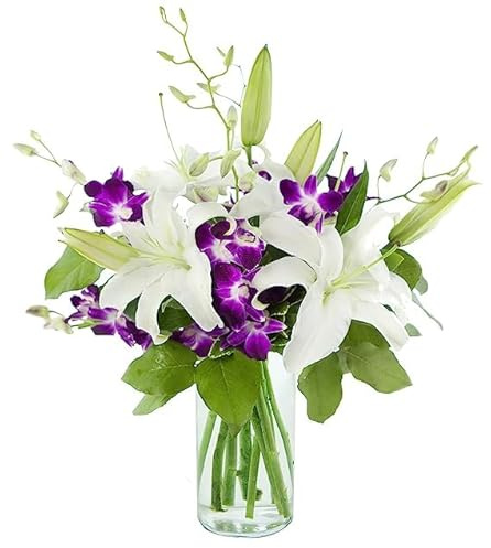 KaBloom-Lilies&Orchids Bouquet,Flowers for Valentine, Mother's Day