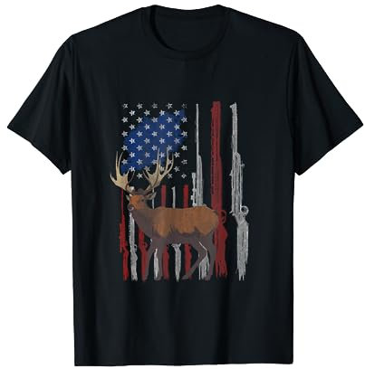 Jäger Hirsch Elch Bock jagen Elkaholic T-Shirt
