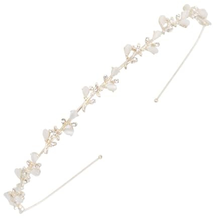 DOYUKY Braut Haarschmuck, Brautstirnband, Hochzeits-Stirnband, Braut Tiara Haarbänder Hellgold Hochzeit Haarband, Mittelalter Kopfschmuck, für Prinzessin Braut und Brautjungfer