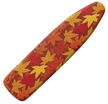 Suhoaziia Red Maple Leaves Ironing Board Cover Thick Table Top Ironing Board Cover Resist Scorching Ventilate Iron Board Cover and Pad Thanksgiving Decoration