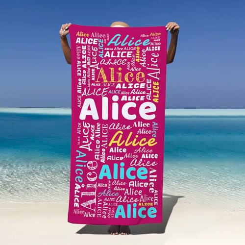 Infiher Personalisiert Strandtuch mit Namen,personalisiertes strandtücher für Kinder Erwachsene,benutzerdefinierte Baumwolle Pool Handtuch mikrofaser Strandtuch Geschenk Muttertag
