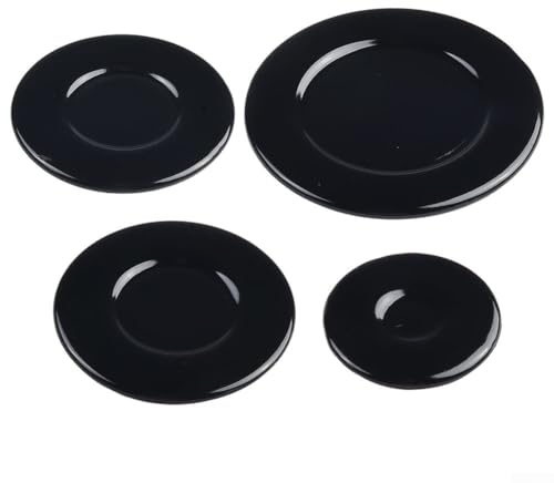 FUBESK Juego de tapas de quemador de gas fiable, universal para la mayoría de cocinas de gas, 4 piezas, 55 mm, 75 mm, 100 mm (cóncavo), E7W65YWWEO64LRZ62602ULM4R