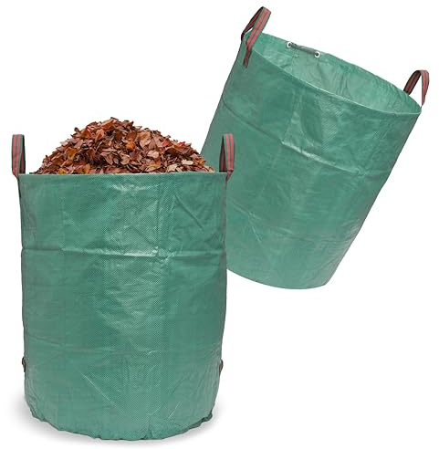 Hausfelder Lot de 2 sacs de jardin de 272 l - Sacs à déchets de jardin solides - Sacs pour déchets de jardin et tonte de gazon - Sacs pliables - Grands et robustes (2 x 272 l)