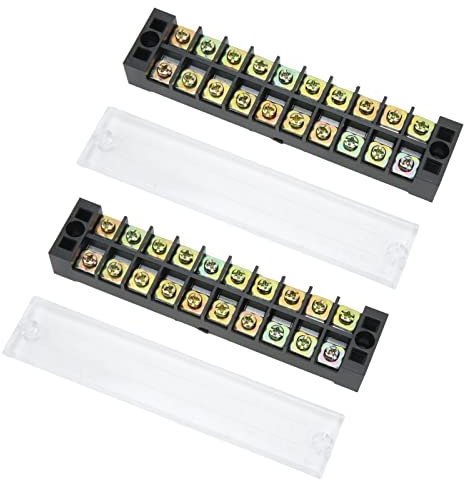 2 Stück Klemmleiste Fester Großer Strom Zweireihiger Drahtbarriereblock Klemmleiste 600 V 35 A Klemmleistenblock (10 Positionen (3510))