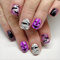 Halloween Nails - 24PCS Short/Long False Nails With Glue, Almond/Coffin/Stiletto Shapes, Black/Red/Pink/Purple Press On Nails for Women and Girls (Purple2, S)