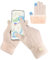 SUTIYO Damen Winterhandschuhe mit Fleecefutter Touchscreen Handschuhe Wollhandschuhe Strickhandschuhe Thermohandschuhe Warme, dicke, winddichte Handschuhe Outdoor (Beige)