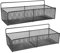 Gzsekken Black Wire Basket, 2 Pack Wall Mounted Metal Storage Shelf, No Drilling Self-Adhesive Organiser for Bathroom, Kitchen, Cabinets, Pantry