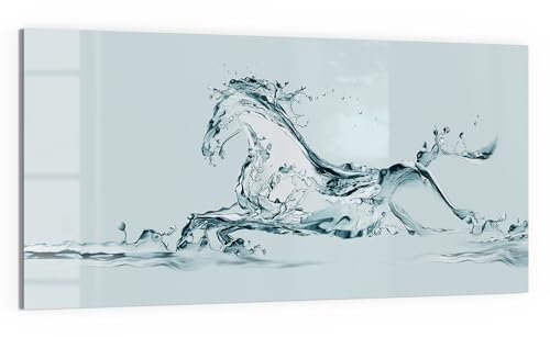 DEQORI Glas-Magnettafel | 100x50 cm cm groß | Motiv Pferd des Stroms | Memo-Board aus Glas | Magnetboard inkl. Magnete, Stift & Tuch für Küche & Büro | Tafel magnetisch & beschreibbar